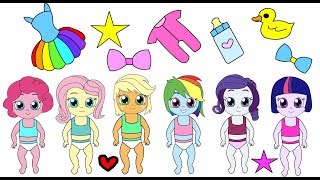 Dressing up game - How to draw clothes for Homemade  Paper Dolls and babies
