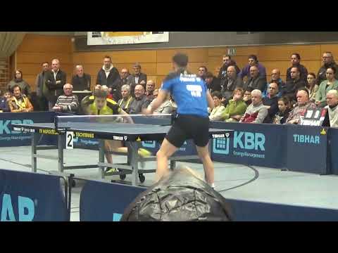 Spielende Fedotov  vs Istrate 20241215 TV Hilpoltstein  Saarbruecken 2  Table Tennis 2 Bundesliga