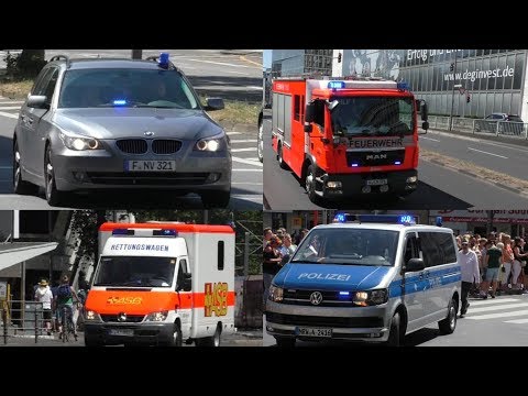 Einsatzfahrten von FW, RD und Polizei während des CSD 2018 in Köln