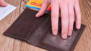 Шкіряна обкладинка на військовий квиток Слава ЗСУ Grande Pelle 16747 коричнева