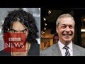 Russell Brand and Nigel Farage clash over.
