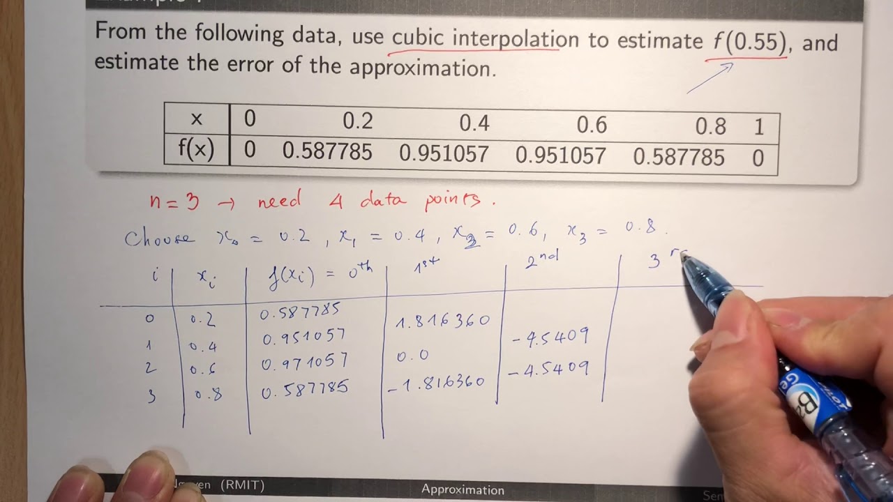 T1e7 - Error approximation: data interpolation