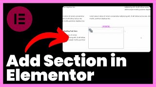 How to Add Section in Elementor