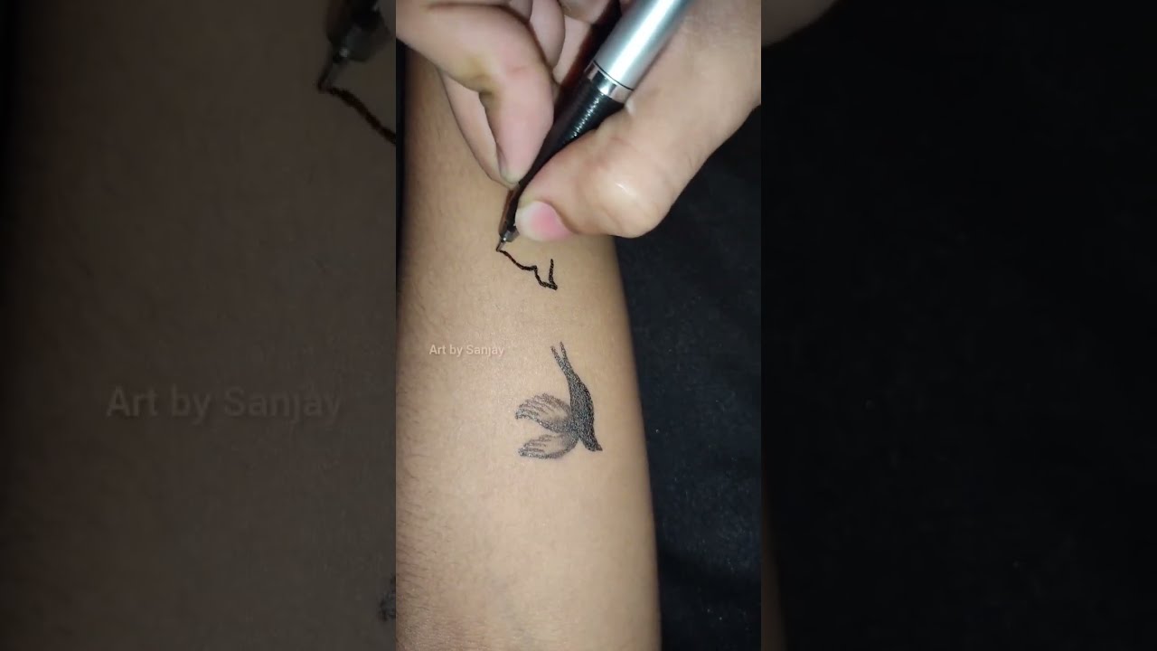 How to make birds tattoo 🐥🐥🐥🐥#shorts #tattoo