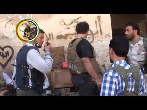 جولة تلفزيونية مع مقاتلي لواء جبهة الأكراد في جبهة حي الاشرفية في حلب ترصد الأوضاع العسكرية في المنطقة