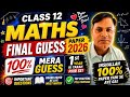 Important Questions Class 12 Maths 2026 Guess Paper Important Long And Short Question 2026