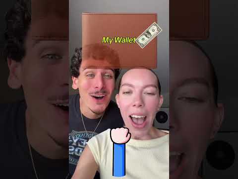 Who put those in my wallet SO MUCH STUFF IN MINE #trending #couple #viral #reaction #vaheandnat