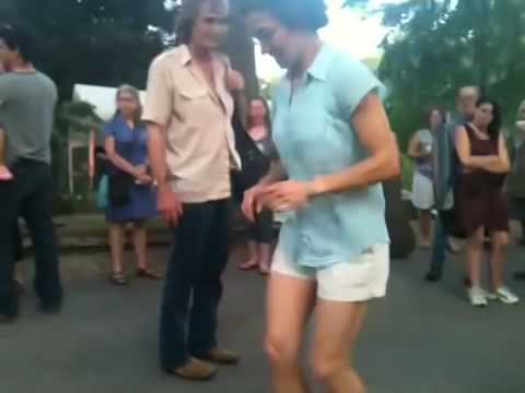 Thomas Maupin and Miss Moonshine Buck dancing at Swannanoa Gathering Oldtime Week 2011