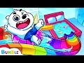Building Water Park At Home Bumble Got A Water Slide For Going Down The Bed Bumble Bear Cartoon