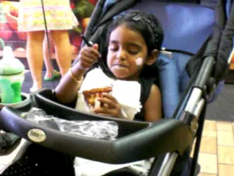 Cute Sleeping Beauty Salma trying to eat Ice Cream