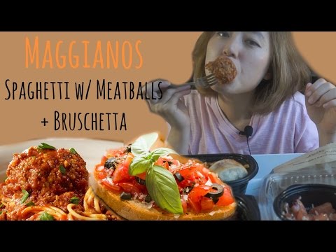 Maggianos Spaghetti w/ Meatballs Bruschetta [Eating...