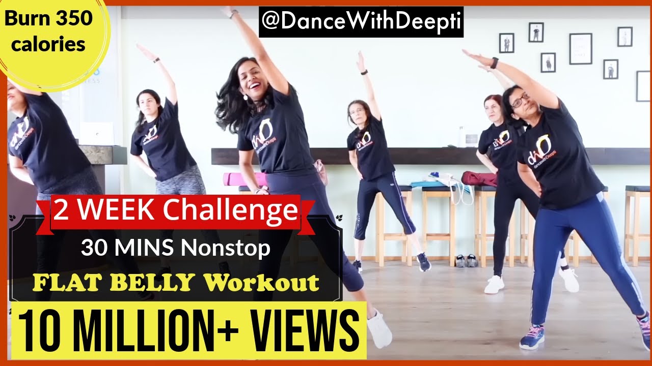 DWD#107 - 30mins Daily BELLY FAT BURN Workout | Easy Exercise to Lose weight 3-5kgs #dancewithdeepti