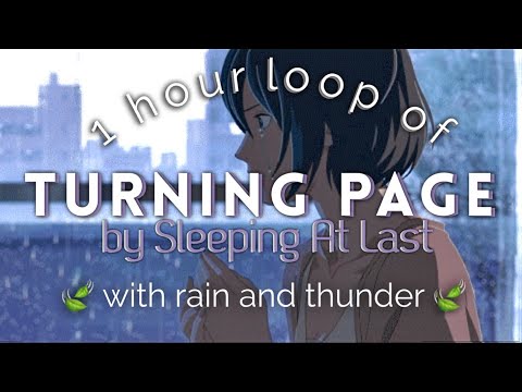 Turning Page WITH rain and thunder / 1 hour loop 🍃 (calming and relaxing)