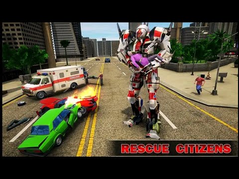 Rescue city ambulance robot transform