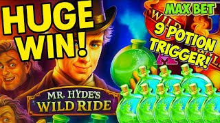 🧪9 POTION TRIGGER HUGE WIN on Mr. Hyde's Wild Ride Slot Machine!💥 WMS Classic Live Play