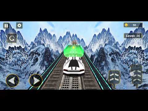 impossible stunt car tracks 3d: blue car driving stunts levels 14 & 15 - android gameplay 2022