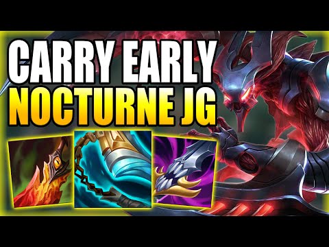 HOW TO PLAY NOCTURNE JUNGLE & HARD CARRY THE EARLY GAME! Best Build/Runes S+ Guide League of Legends