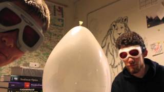 How to light a match inside a balloon - Smarter Every Day 36 LASER MONTH