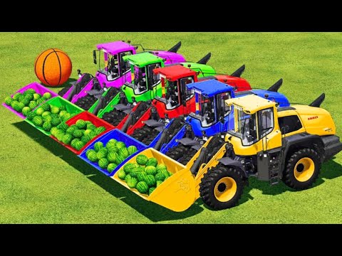 Load And Transport Watermelons And Cars With Claas Wheel Loaders - Farming Simulator