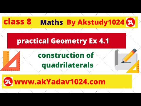 #1 class 8 ex 4.1 Practical Geometry By Akstudy 1024 Video
