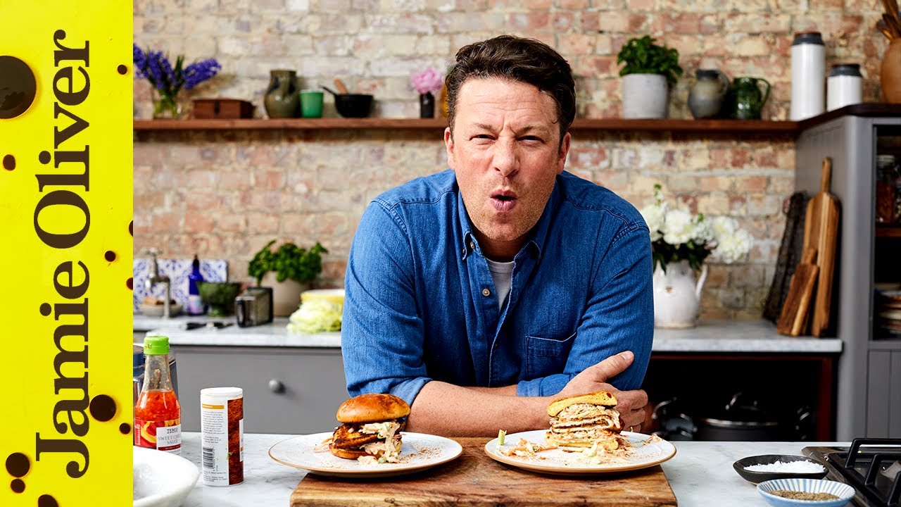 Katsu inspired chicken burger Jamie Oliver UK AD