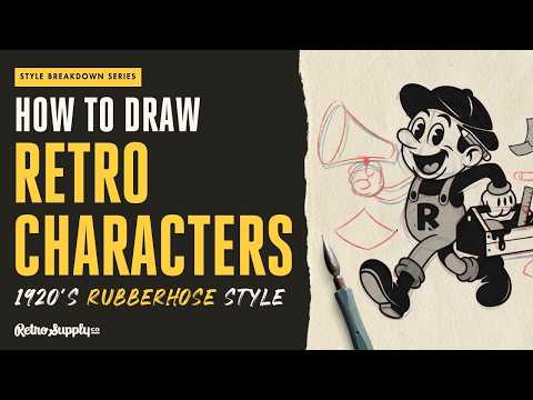 How to Draw Retro Cartoon Characters | 1920s Rubber Hose Art Style Tutorial