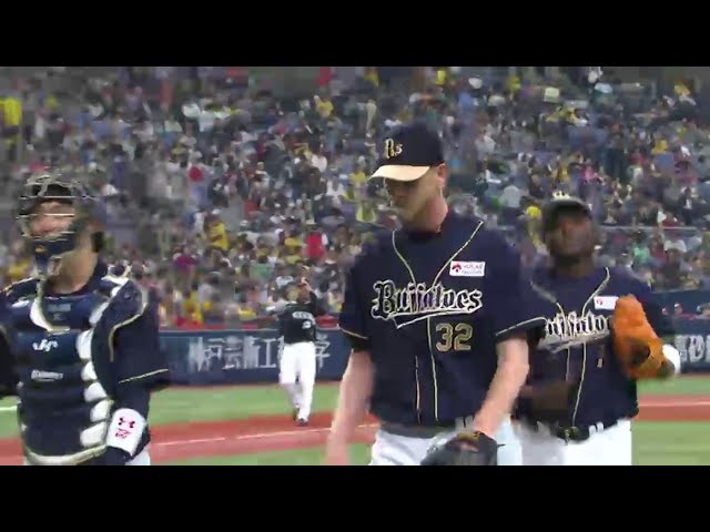 バファローズ・ディクソン 一死3塁のピンチを連続三振で切り抜ける!! 2014/3/23 Bs-T