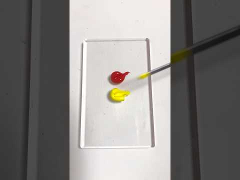 オレンジ色と黄色の絵の具を混ぜてみた#paint #shorts