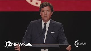 Tucker Carlson speaks at Charlie Kirk Memorial