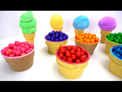 Surprise Toys in Colorful Ice Cream Cones and Gumballs!