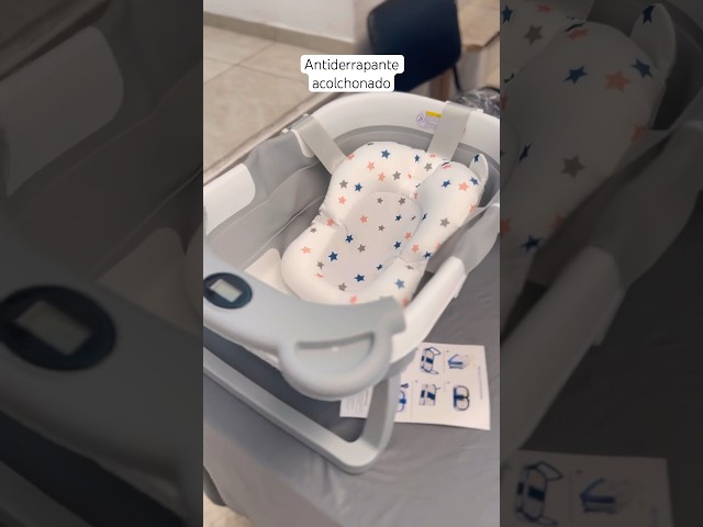 Vídeo relacionado con ALMAR Baby Bañera plegable bebé hasta 24 meses Gris plegado compacto con patas antideslizantes para recien nacido doble plegado