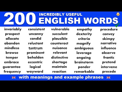 , title : 'Learn 200 INCREDIBLY USEFUL English Vocabulary Words, Meanings + Phrases | Improve English Fluency'