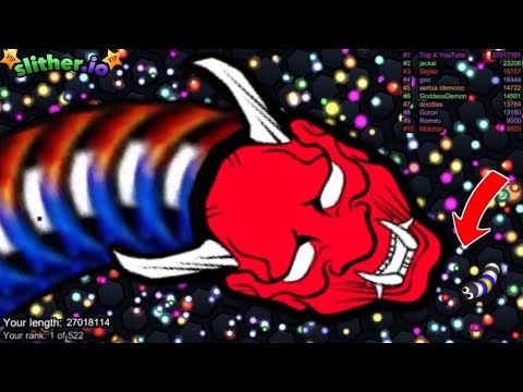 Slither.io A.I Devil Snake vs TINY Pro Snakes - Epic Skin Slitherio Vip Gameplay - WORLD RECORDS