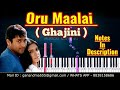 Oru Maalai Ilaveyil Piano notes | Ghajini | Harris Jayaraj | Musical notes 4u