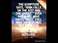 "Rain falls on the just & the unjust"