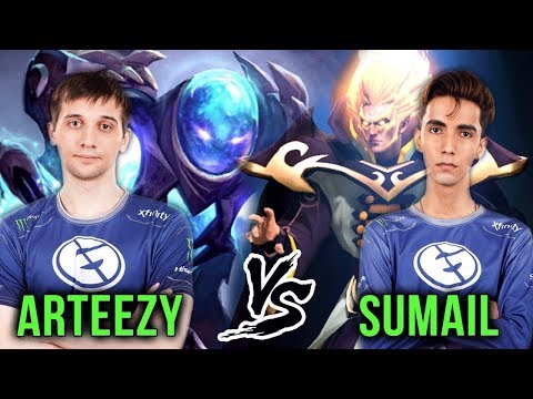 Arteezy vs Sumail EG Fight on Pub - Arc Warden vs Invoker - 7.19 Patch Dota 2