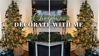 *NEW* CHRISTMAS DECORATE WITH ME || Christmas Tree and Living Room || Green Christmas Decor