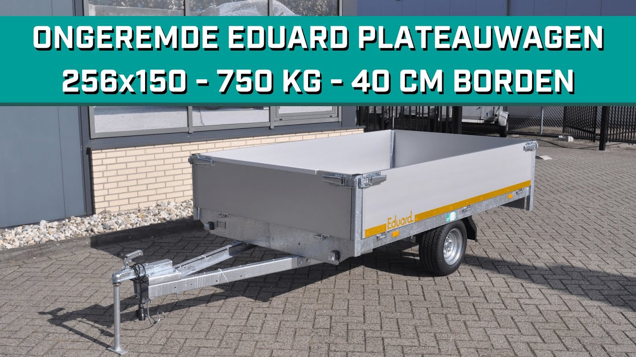Ongeremde Eduard plateauwagen - 256x150 cm - 750 kg bruto laadvermogen