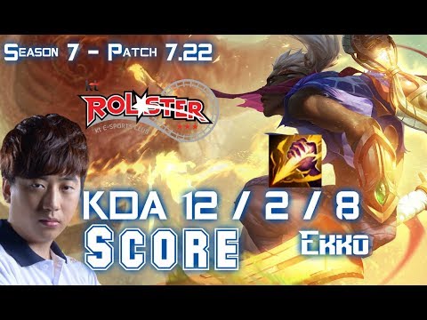 KT Score EKKO vs KHA'ZIX Jungle - Patch 7.22 KR Ranked
