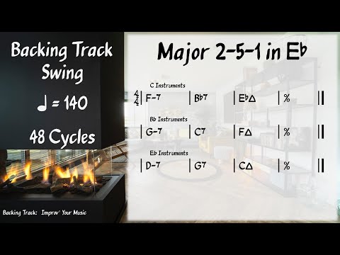 Major ii V I (2 5 1) in Eb (140 BPM) - Backing Track