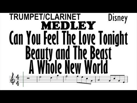MEDLEY Trumpet Clarinet Can You Feel the Love Tonight Beauty and the Beast A Whole New World Sheet