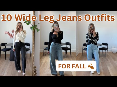 10 Fall Jeans Outfits | Wide Leg Denim Styling (AE, Abercrombie, Madewell, Levi’s + More)