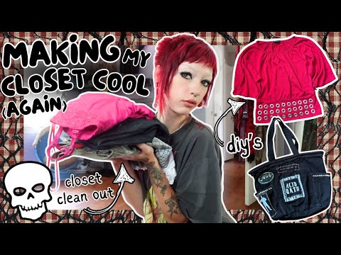 MAKING MY CLOSET COOL AGAIN| UPCYCLING OLD CLOTHES & CLOSET CLEAN OUT