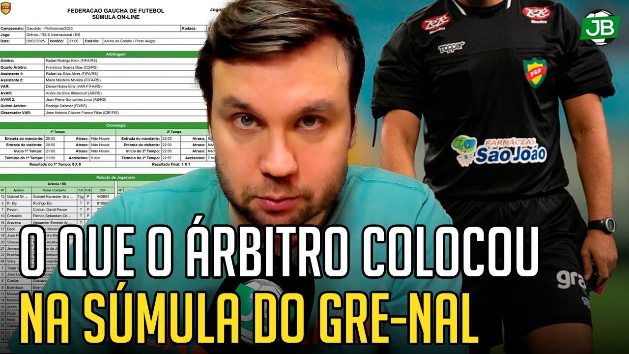 🔵🔴 VEJA O QUE O ÁRBITRO COLOCOU NA SÚMULA DO GRE-NAL