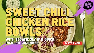 HelloFresh Sweet Chili Chicken Rice Bowl Recipe *ASMR Cooking*