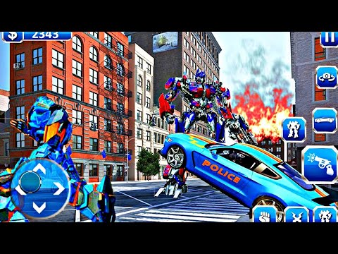 Optimus Prime Multiple Transformation Jet Robot Car Game 2020 - Android Gameplay