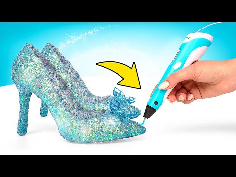 Sapatos de cristal DIY com Caneta 3D 💃🏻 👑 👠