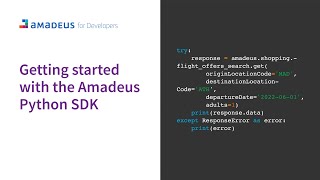 Amadeus Python SDKを使い始める