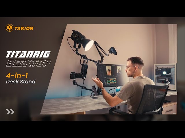 Vídeo relacionado con TARION C Soporte de Abrazadera Soporte de Escritorio para cámara con Cabeza esférica y Varilla de extensión Ajustable de 33-60 cm para Vlogging Live Stream Photo Studio Light Photography Filmación