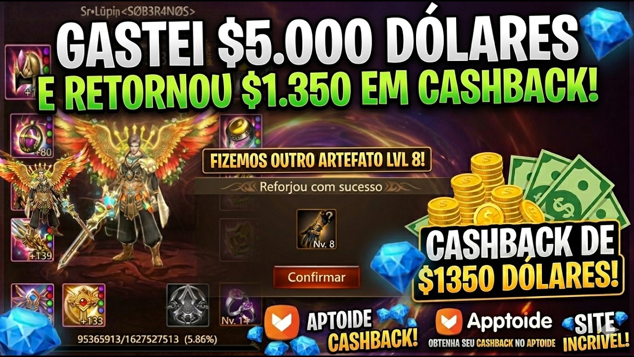 GASTEI $5.200 DÓLARES E RETORNOU $1.350 EM CASHBACK! APTOIDE - WARTUNE ULTRA - SrLupin S2